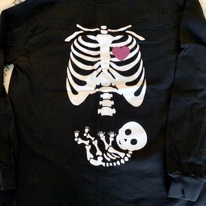 Maternity Halloween Skeleton Baby Bump Shirt